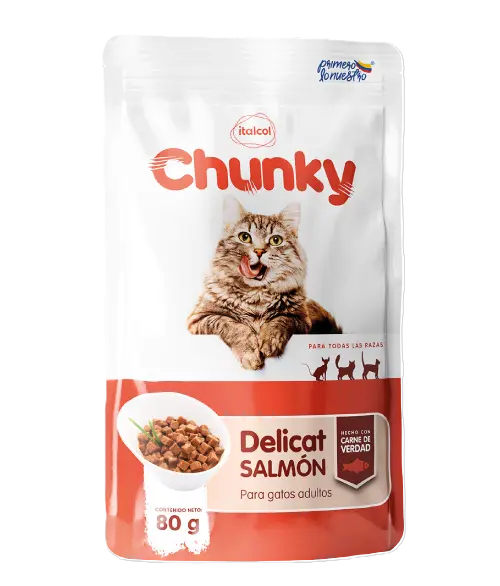 Chunky Delicat En Trozos - Gatos Adultos - 80 g - Pollo/Salmon/Pavo